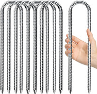7 StüCk 30CM U-Typ Bodenanker, Verzinkter Stahl Bodenanker Trampolin, Erdanker,