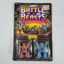 RARE NEW SEALED 1987 HASBRO BATTLE BEASTS Armored Armadillo Humongous Hippo TOY
