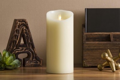 Luminara Flickering Flameless LED Candle for Indoor Home Decor, 3'' x 6.5'', Ivory