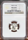 1944-D MERCURY DIME NGC MS66FB FULL BANDS 123060