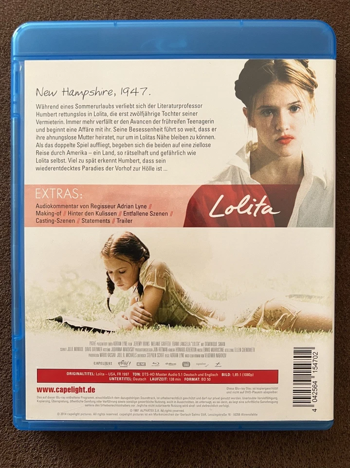 Lolita 1997 Blu ray / Uncut / Out of Print - Bild 2 von 4