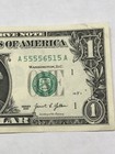 6 Of A Kind 5’s/ Trinary Fancy Serial Number 2021 Circulated $1 Dollar Note — photo 2