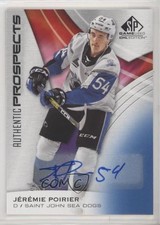 2019-20 Upper Deck SP Game Used CHL Edition Blue Jeremie Poirier #57 Auto 6wp