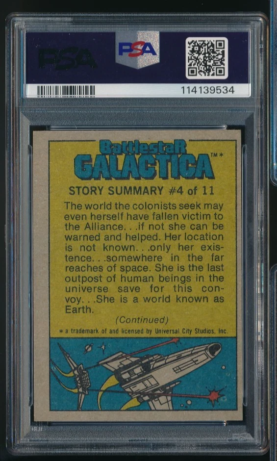 1978 Topps Battlestar Galactica #65 Jane Seymour PSA 7 signed auto PSA/DNA 10 - Image 2 of 2