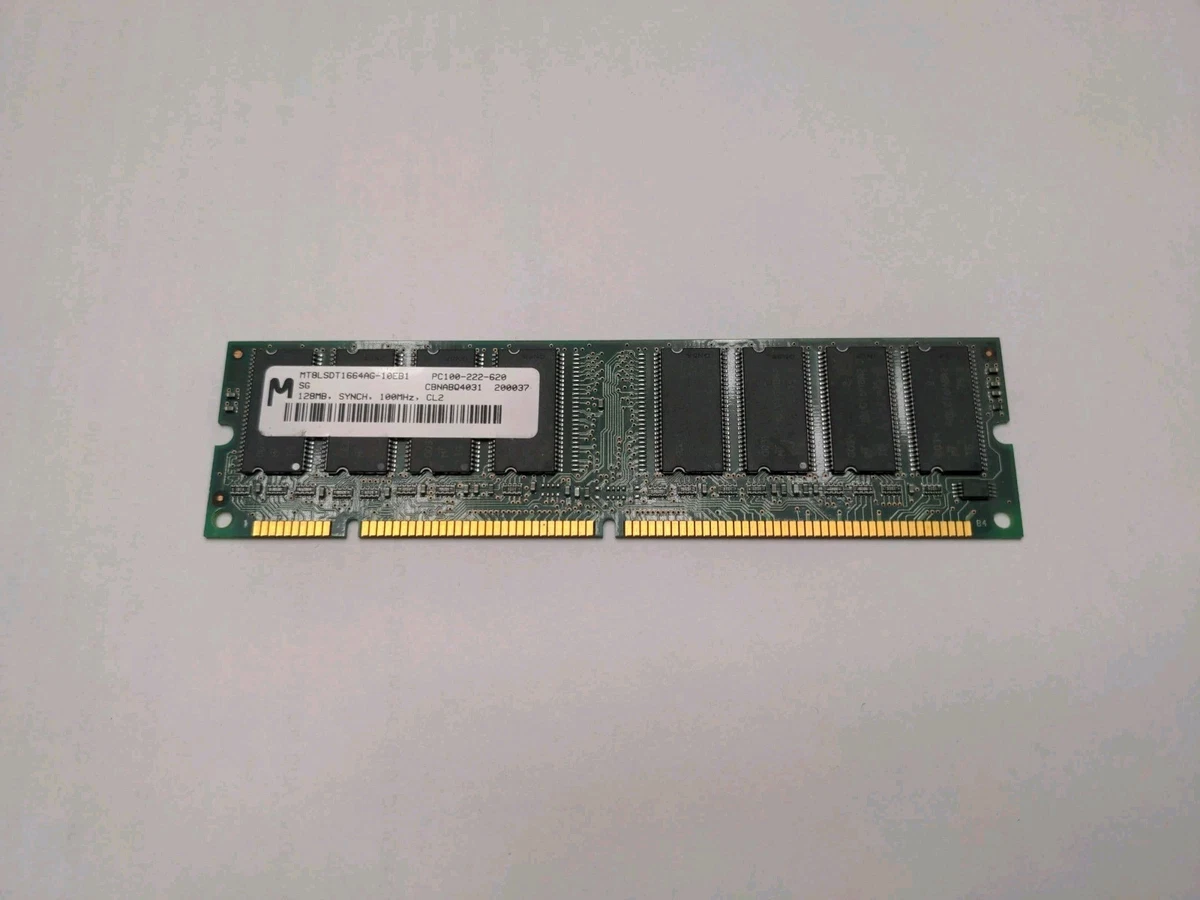 Barrette Mémoire RAM MT4LSDT864HG-10EB1 - 64MB PC100-222-620 - Pour Anciens PC - Occasion