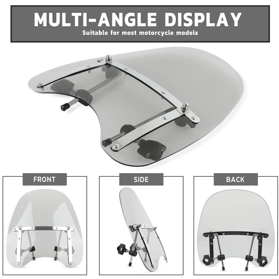 Дымчатое лобовое стекло 18 x 16 дюймов руль 7/8 дюйма и 1 дюйм для Harley Davidson Softail на заказ - Изображение 3 из 4