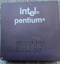 Vintage Intel Pentium 150MHz Ceramic GOLD pin CPU A80502150 SY015