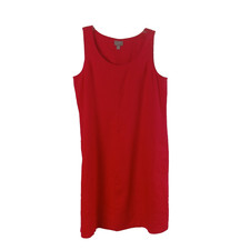 J Jill Red Linen Sleeveless Pullover A-line Shift Dress Knee Length – Petite S