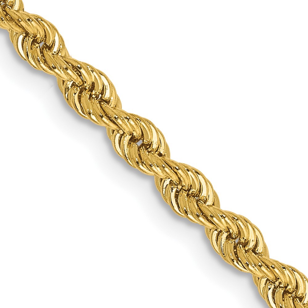 10K Yellow Gold 2.75mm Regular Rope Chain Necklace 28
