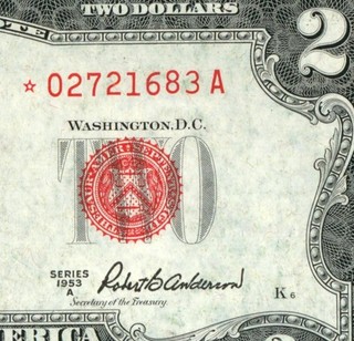 STAR $2 1953 ((AU)) United States Note PAPER CURRENCY AUCTIONS