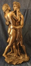 Veronese Bronze Cold Cast Statue Figurine Embracing Lovers Sculpture 34cm tall