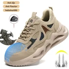 Lightweight Men Safety Shoes Steel Toe Cap Work Sneakers New Protective Shoes
