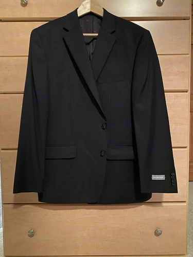 CAPPOTTO SPORTIVO NUOVO CON ETICHETTE MICHAEL KORS 2 BOTTONI UOMO NERO 44R PREZZO AL DETTAGLIO CONSIGLIATO $450 RN# 90736