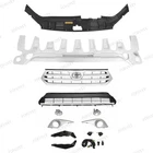 For Highlander 2011-2013 Front Upper & Lower Chrome Grilles Bumper Foam Fog Kit