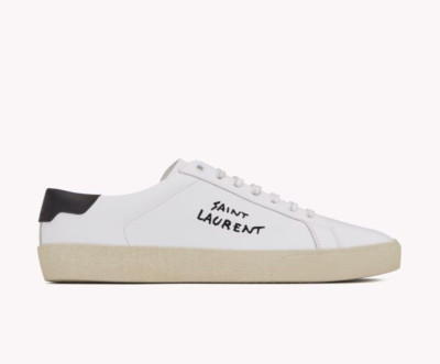 Saint Laurent Court Classic Sl/06 Embroidered Men's Sneakers New Authentic