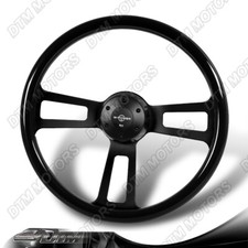 W-power 17-inch Black Wood Grip 5-hole Black Spoke 2.5 Deep Dish Steering Wheel