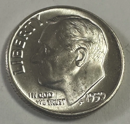 1959-P  90% Silver Roosevelt Dime Choice BU - “Low Shipping” Lot # 1959-P BU #02