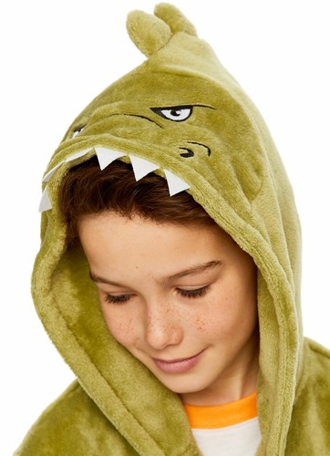 Boys Shark Dinosaur Robe Size 8,10-12,14-16 Jelli Fish Kids Bathrobe Pajamas NEW - Picture 4 of 10
