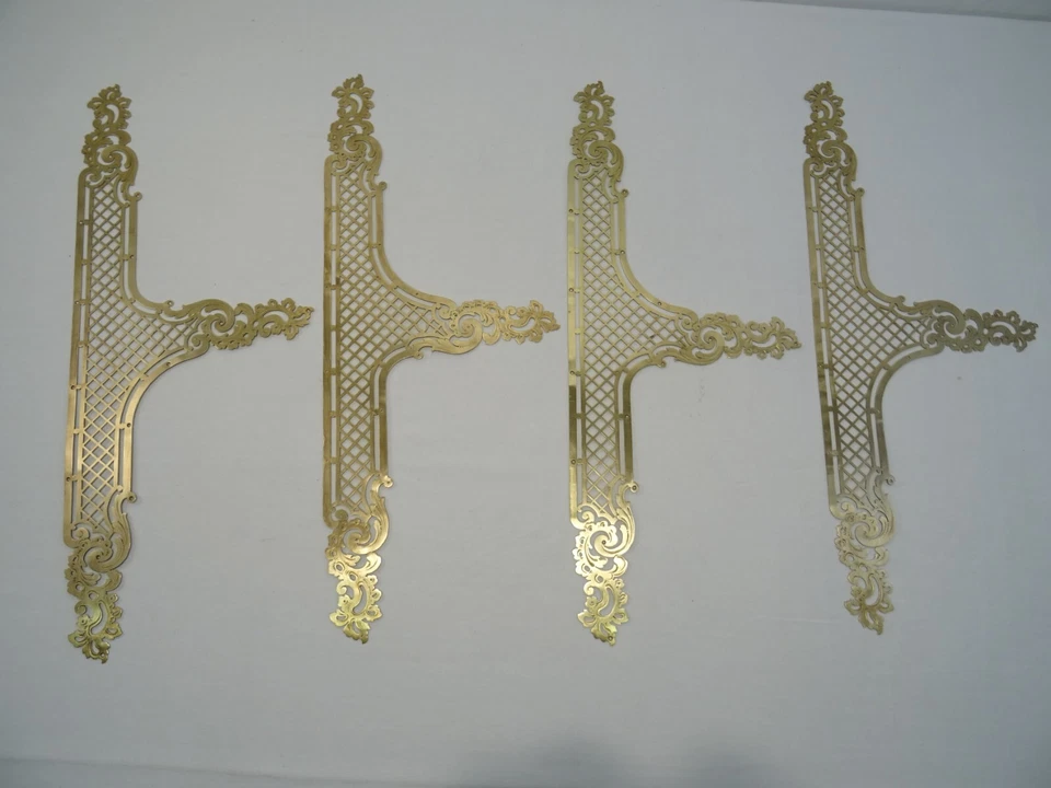 4 ANCIENNE GRANDE PLAQUE DE PROPRETE DE PORTE EN LAITON CISELE LOUIS XV XIX EME - Photo 2/4