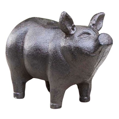 Cast Iron Pig Piglet Garden Statue Figurine Sculpture Farm Barn  display picture 1
