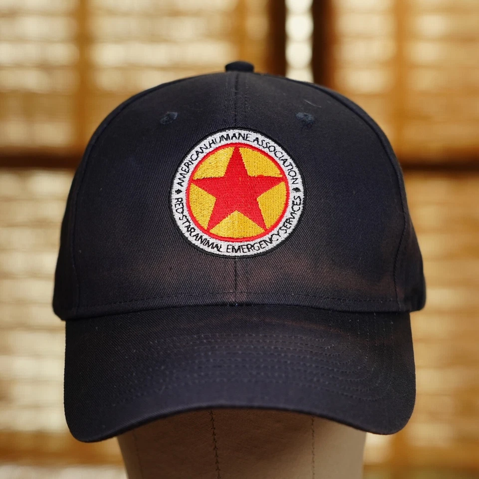 Vintage American Humane “Red Star” Ball Cap – Rare Logo Hat ; Worn Authentic Blu - Image 3 of 4