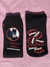 Vintage 1997 Batman  Robin Slipper Socks Kids One Size Fits All