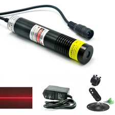 Positioning Line 650nm 200mW Red Laser Diode Module 5V Adapter 20mm Holder