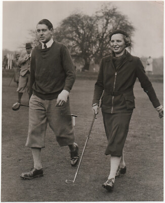 Die Golferin Diana Fishwick Und Der Golfer Frank Pennink. Golf. 1935.