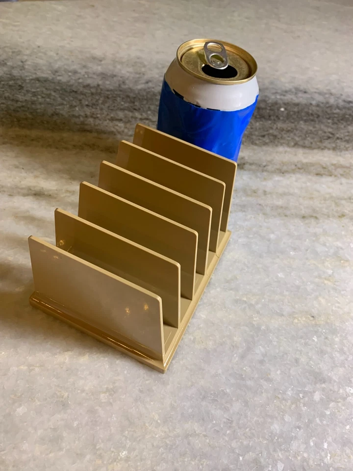 Small Vintage Mid Century Mail Letter Holder Stand Rack Minimalist Beige Tan - Image 3 of 4