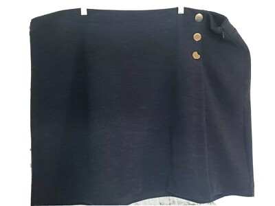 Loft Dressbarn Womens Skirt Wool,  blue with bottons. Size 26 plus New MS $69.50