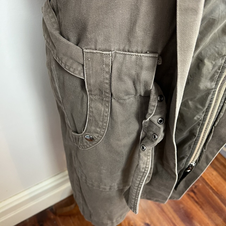 I.d.s Women’s Coat 100 Cotton Army Green Belted eBay