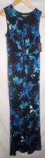 Vince Camuto Women's Rich Sofia Black Floral PRINT Long Maxi Dress Size 8 NWT!