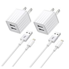 iPhone Charger, Apple MFi Certified Fast iPhone Charger 2PACK 6FT white