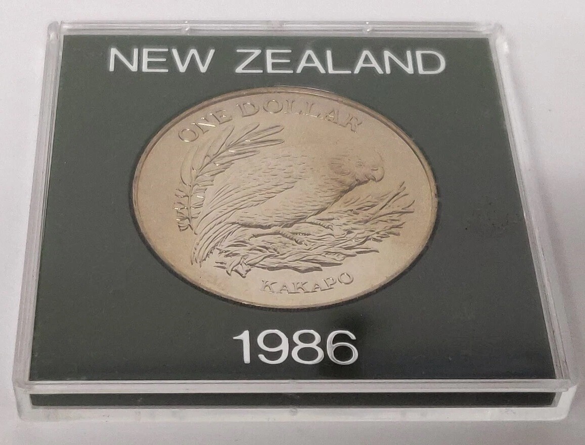 1986 NEW ZEALAND - $1 DOLLAR - KAKAPO BIRD - BU Cu-Ni CROWN