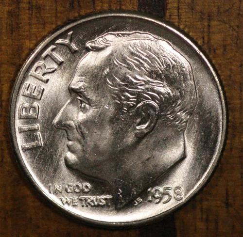 1958 P Roosevelt Dime CH BU LUSTER! 90% Silver US Coin