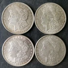 Lot of Four 1921 $1 Morgan Silver Dollars
