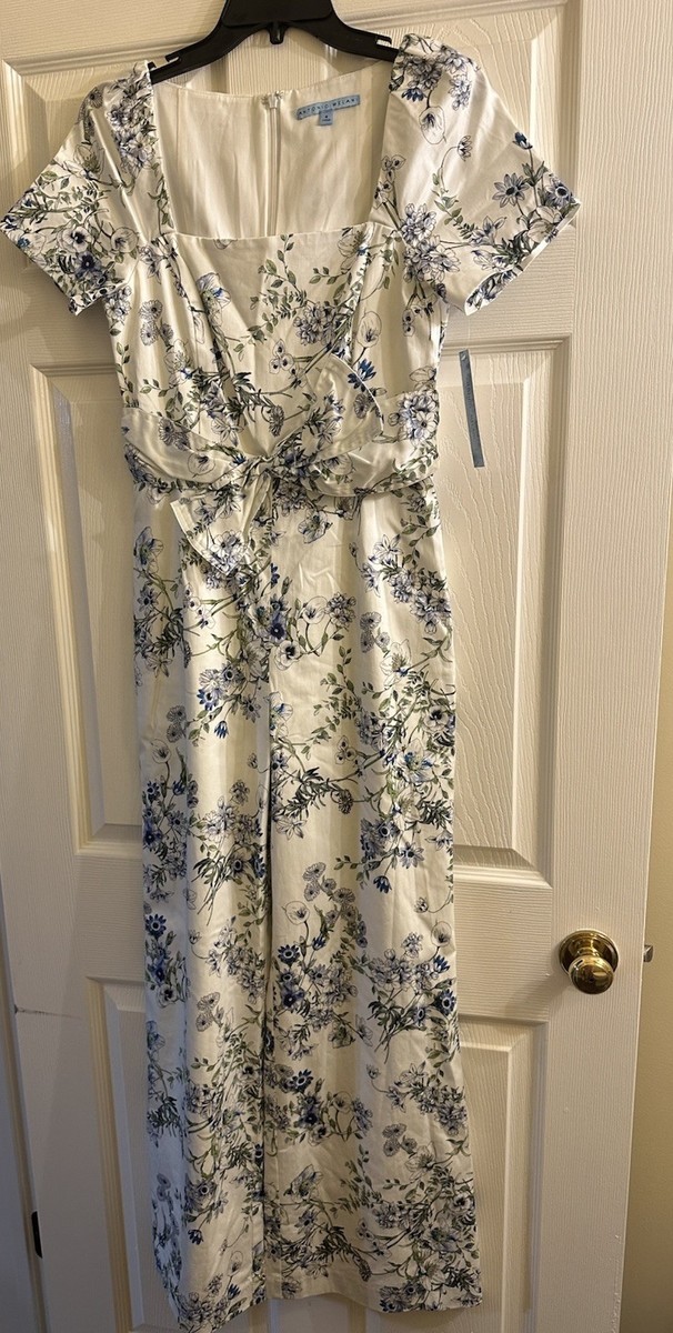 NWT Antonio Melani Grover Clear Skies Ivory Blue Jumpsuit Romper