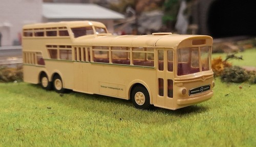 * 1/87 HO Scale * Brekina * Mercedes Benz 0 317 Coach * Autocar * Cream /Red - Picture 6 of 11