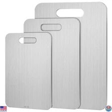 Stainless Steel Cutting Board Set, 3 Sizes, Dishwasher Safe, Kitchen Chopping