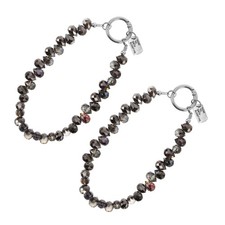 2 Pcs Crystal Wrist Lanyards for Phone Beaded Wristband Cell Strap