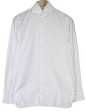 SUITSUPPLY Men's Formal Shirt 36/14 White Cotton Cutaway Collar Long Sleeve 