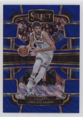 2023-24 Panini Select Concourse Blue Wave Prizm 75/75 Chet Holmgren #41 hs9