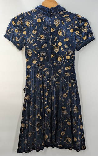 Modcloth x Collectif Swing Dress US size 14 Velvet Collar Pockets Navy RARE NWT - Picture 11 of 15