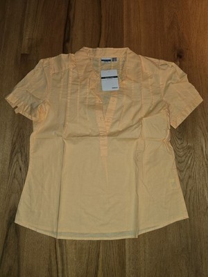 apricotfarbene Bluse für Damen, Gr. 42, Kurzarm, von Basic Line, NEU!