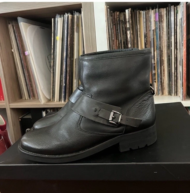H by Hudson Black Embossed Leather Ankle Boot with Buckle size 40 A.Emery Hudson Boot - Black – The Frankie Shop main image 4