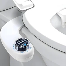 Non-Electric Fresh Water Bidet Toilet Seat Attachment Dual Nozzle Self Cleaning