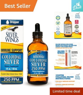 Liquid Colloidal Silver Supplement - 4oz for Enhanced Immune Wellness 250ppm