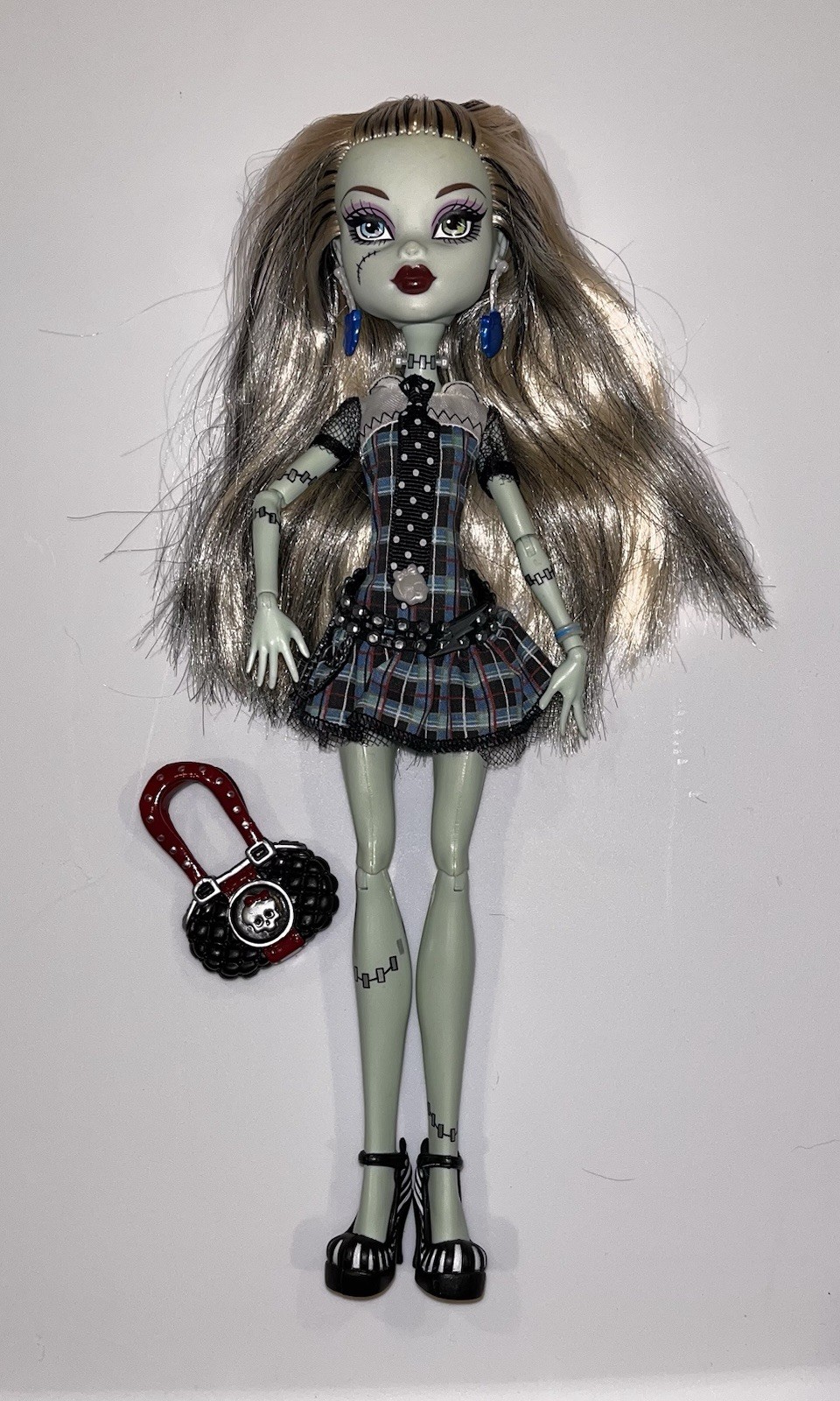 Monster High Frankie Stein with purse 2008 Gold Elastics Fir