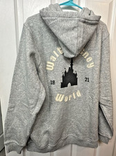  New Walt Disney World 1971 Castle Hoodie Grey Embroidered Size XL