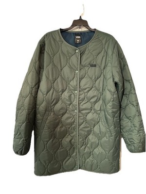 Vans Women's Oversized Long Reversible Jacket Xl Olive Green